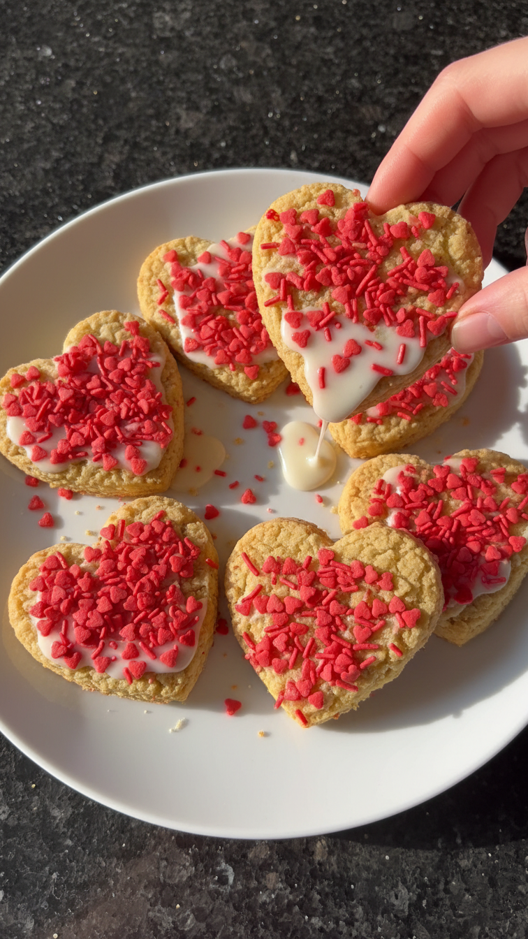 Valentine's Crunchy Cookie Hearts