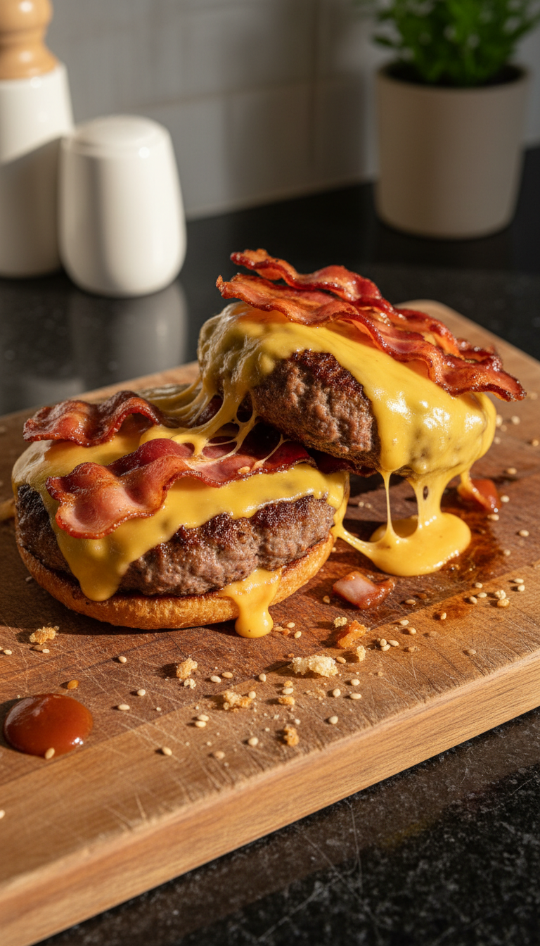 Savory Beef and Bacon Burgers