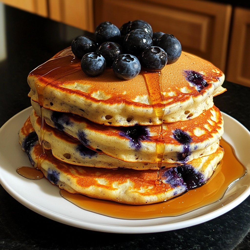Fluffy Blueberry Pancakes