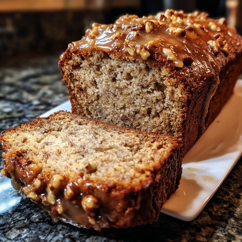 Banana Nut Bread with Honey Glaze