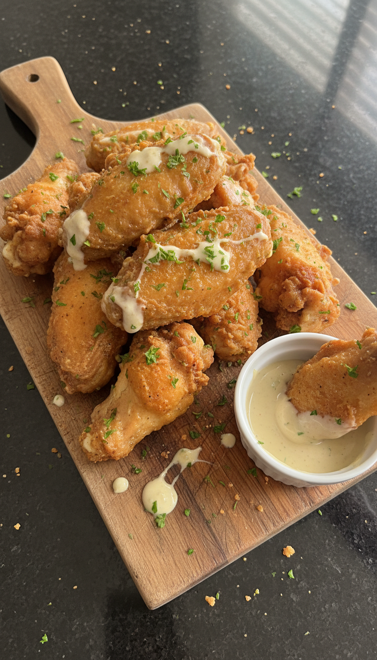 Crispy Chicken Wings with Aioli