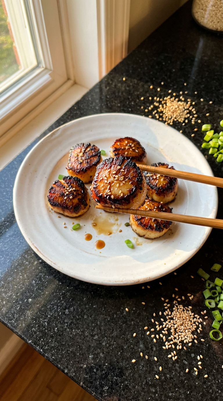 Sesame Ginger Seared Scallops