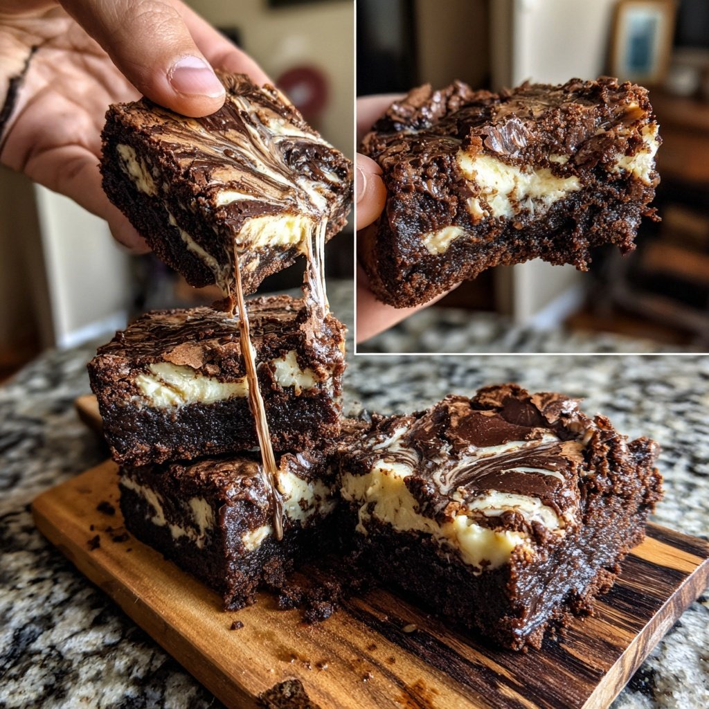 Cottage Cheese Marbled Brownies
