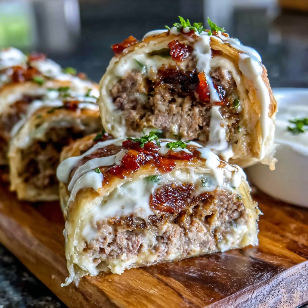 Honey Mustard Hamburger Meat Wraps