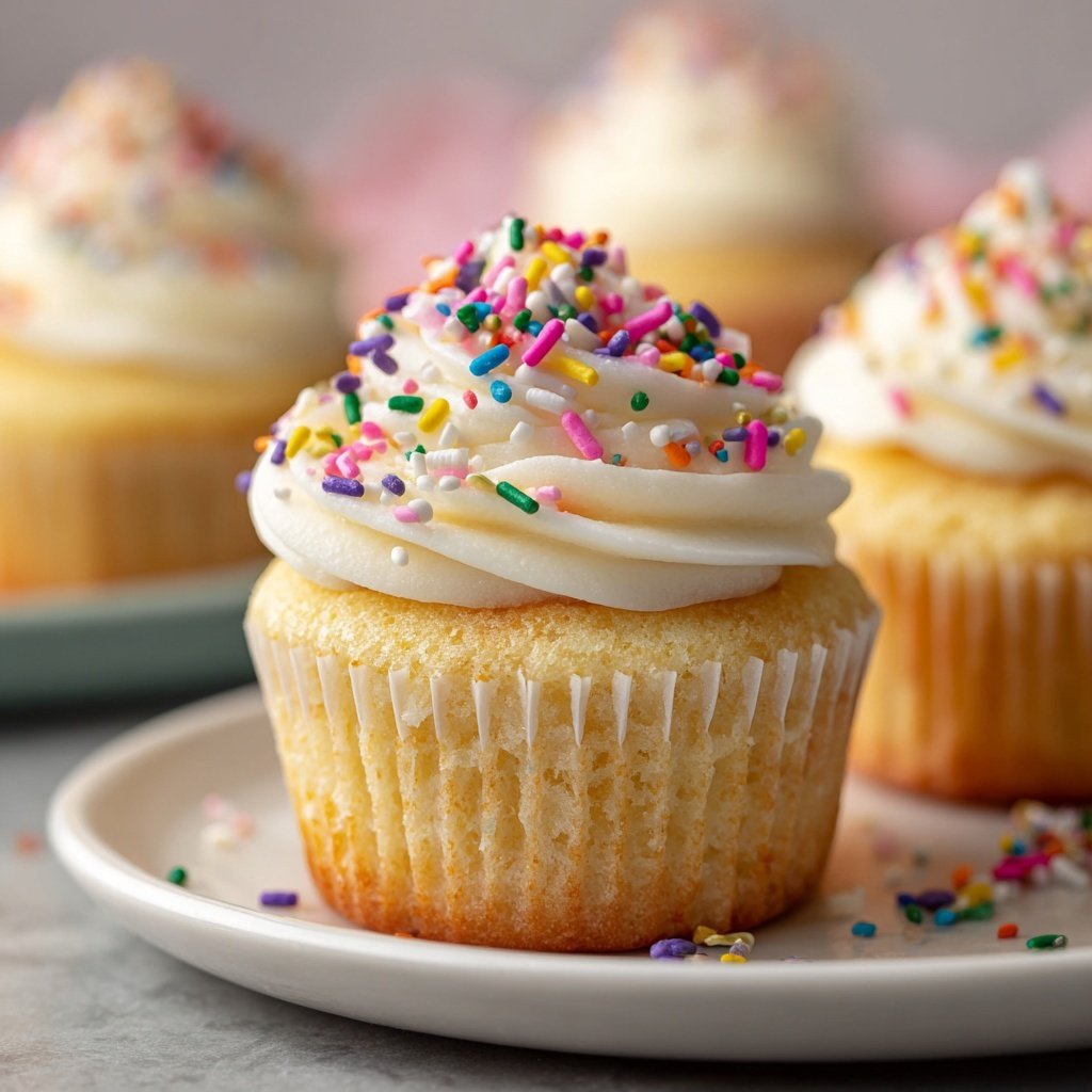 Classic Vanilla Frosted Cupcakes