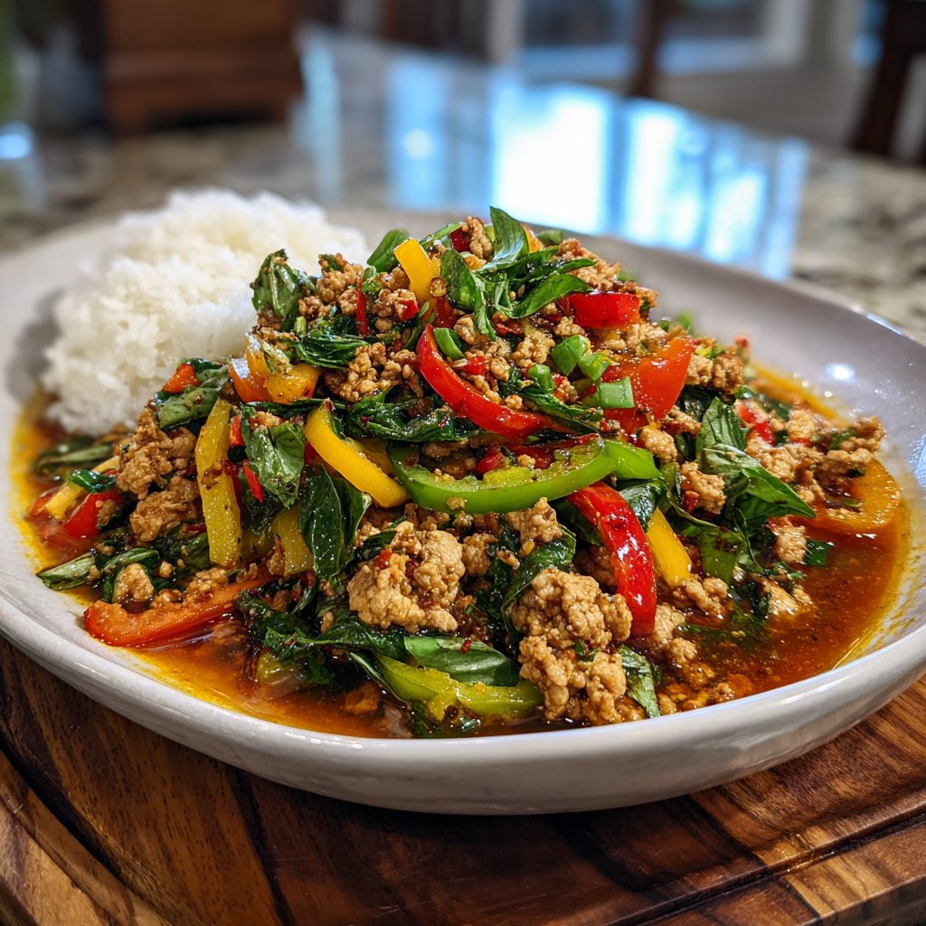 Thai Basil Ground Turkey Stir-Fry