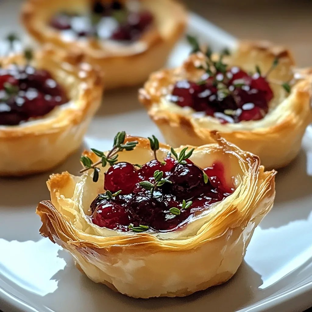Cranberry, Brie & Thyme Phyllo Cups