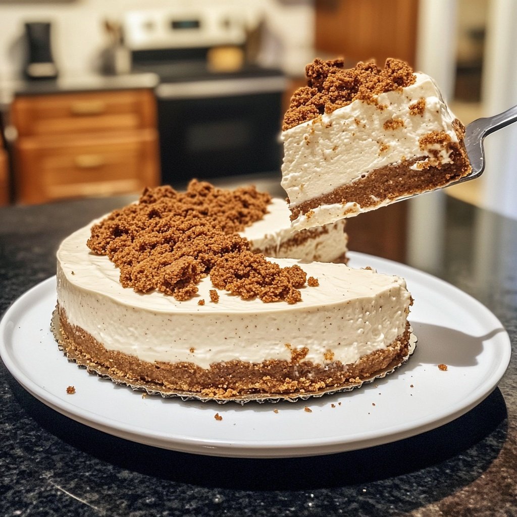 No-Bake Speculoos Cheesecake with Cookie Crust