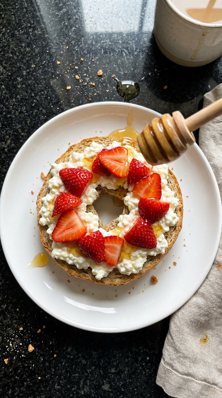 Honeyed Cottage Cheese Bagel Treat