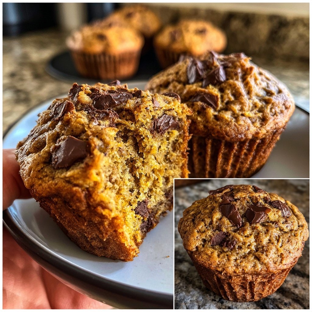 Banana Spice Muffins with Chocolate
