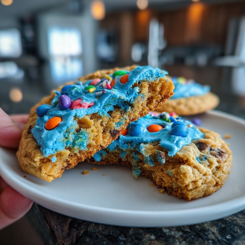 Soft & Chewy Cookie Monster Cookies
