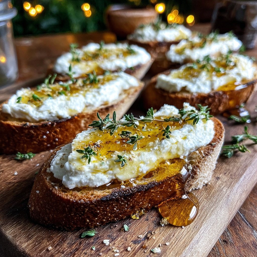 Goat Cheese Honey Crostini