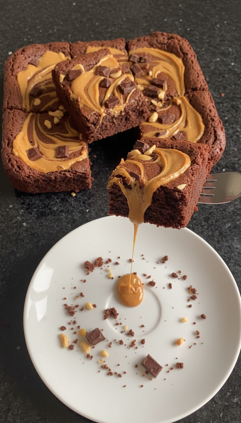 Peanut Butter Fudgy Brownies