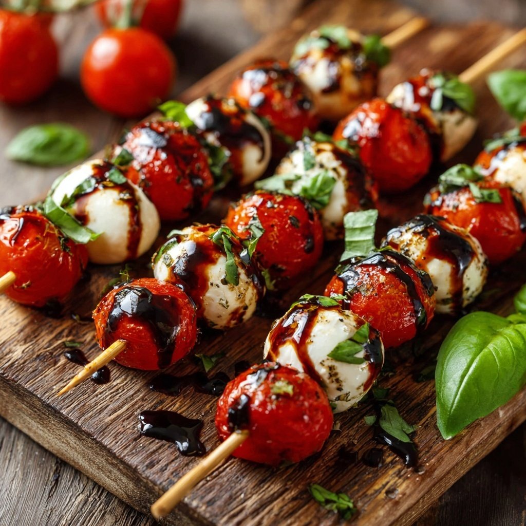 Caprese Skewers Balsamic Glaze