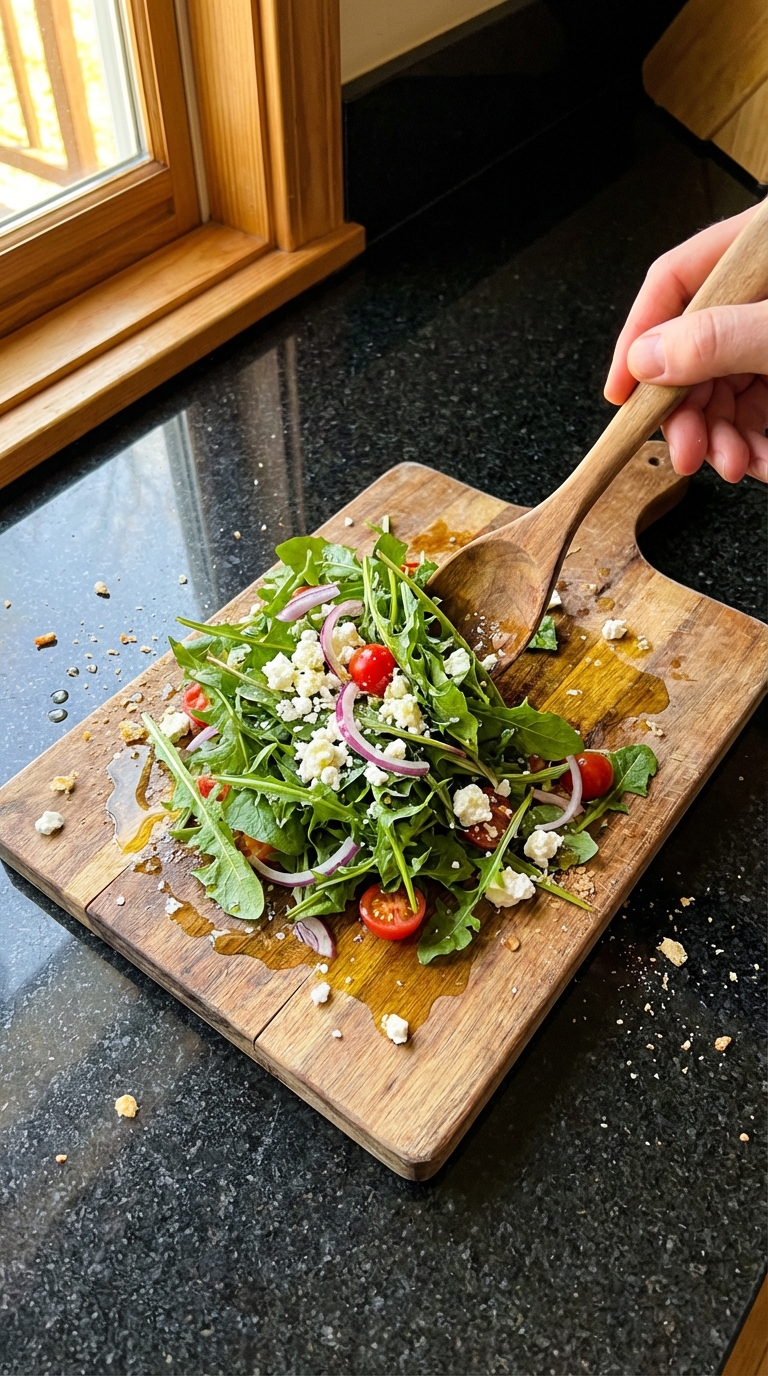 Dandelion Greens and Feta Toss