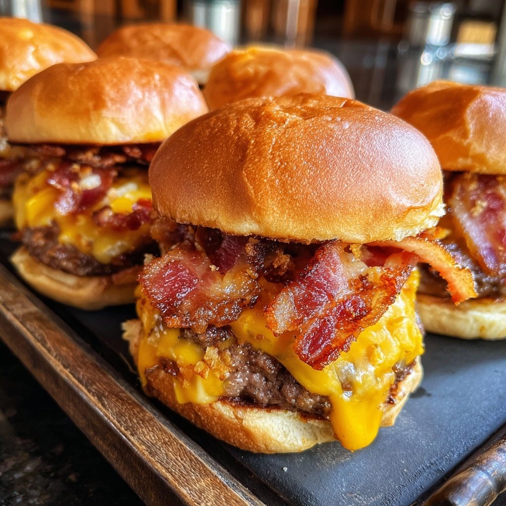 Bourbon Bacon Cheeseburger Sliders