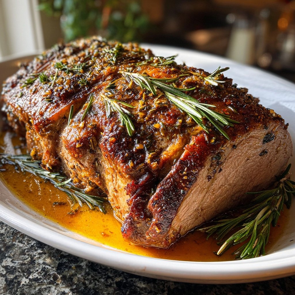 Roast Lamb with Rosemary Jus