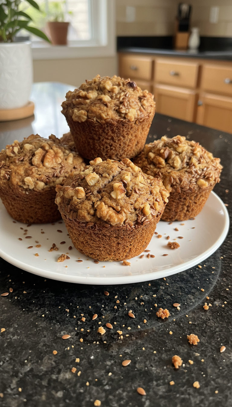 Nutty Protein Muffins with Flax
